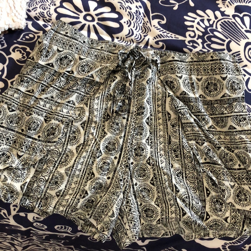 black and white shorts